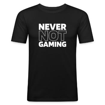 Board Game Board Game - Men's Slim Fit T-Shirt - black - Front - Nik (191cm)