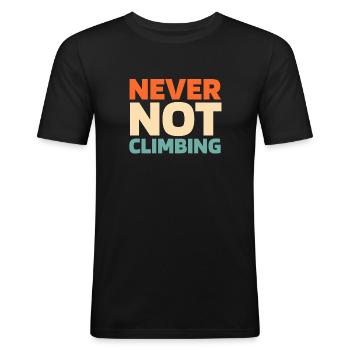 Baumpfleger Baumkletterer Arboriste - T-shirt près du corps Homme - noir - Devant - Nik (191cm)