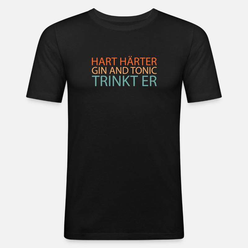 Gin - Männer Slim Fit T-Shirt - Schwarz