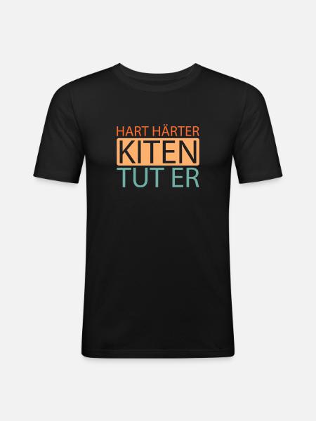 Kitesurfeur Kitesurf Kiting Kitesurf - T-shirt près du corps Homme - noir