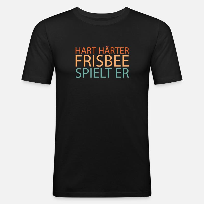 Frisbee - Männer Slim Fit T-Shirt - Schwarz