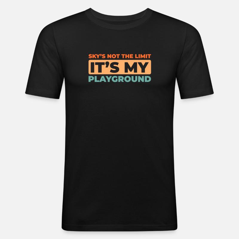 Paramotor Gleitschirmfliegen - Männer Slim Fit T-Shirt - Schwarz