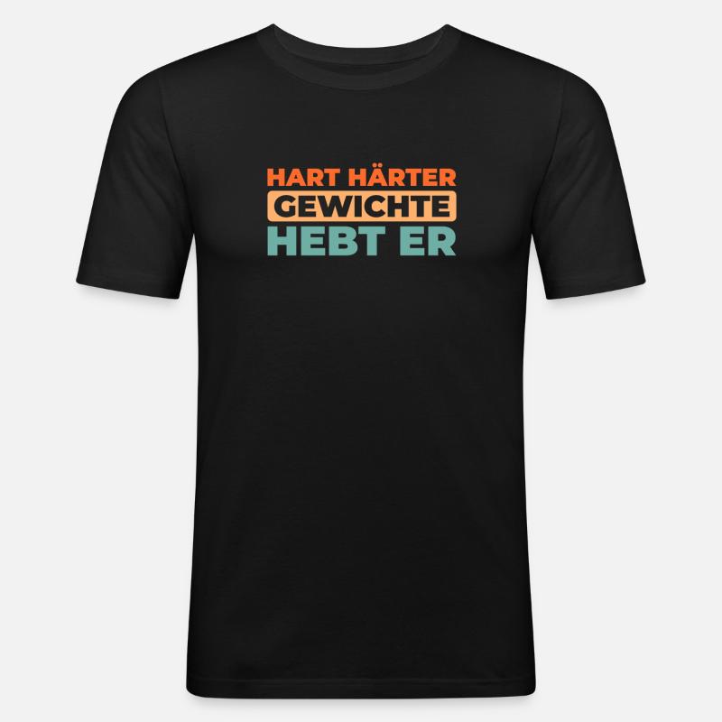 Langhantel - Männer Slim Fit T-Shirt - Schwarz