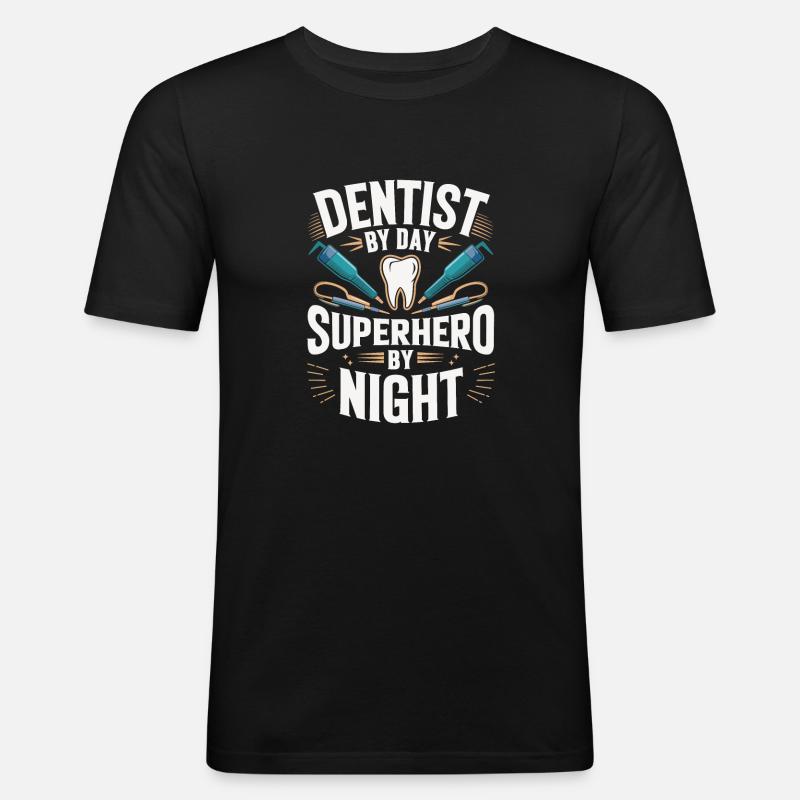 Zahnarzt Dentist - Männer Slim Fit T-Shirt - Schwarz
