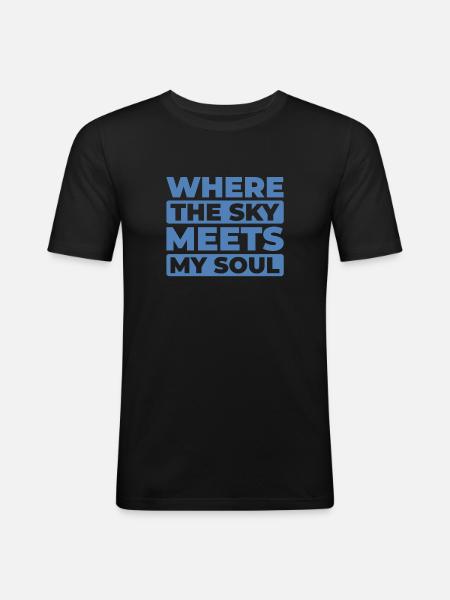 Paramotor Gleitschirmfliegen - Männer Slim Fit T-Shirt - Schwarz