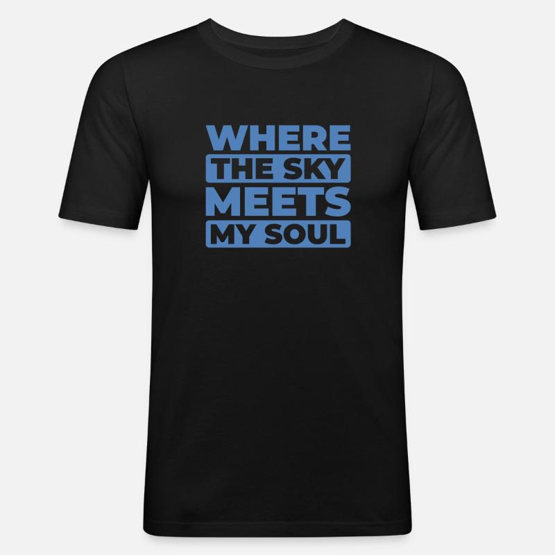 Paramotor Gleitschirmfliegen - Männer Slim Fit T-Shirt - Schwarz