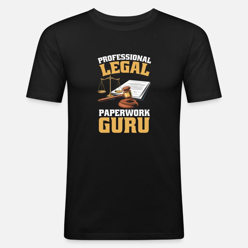 Gerichtsschreiber - Männer Slim Fit T-Shirt - Schwarz