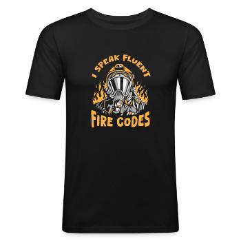 Fire marshal - Men's Slim Fit T-Shirt - black - Front - Nik (191cm)