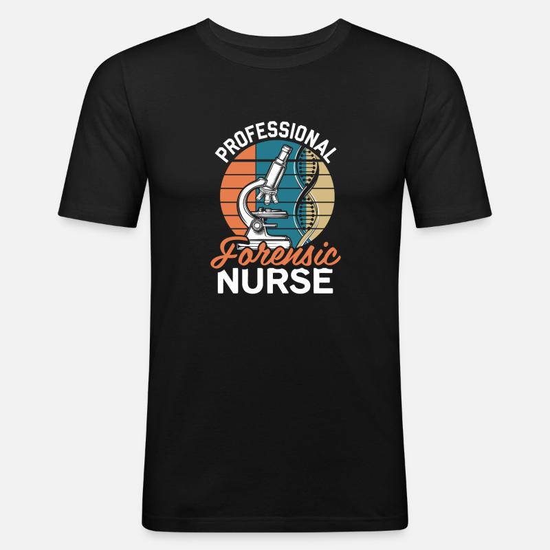 Forensische Krankenschwester - Männer Slim Fit T-Shirt - Schwarz