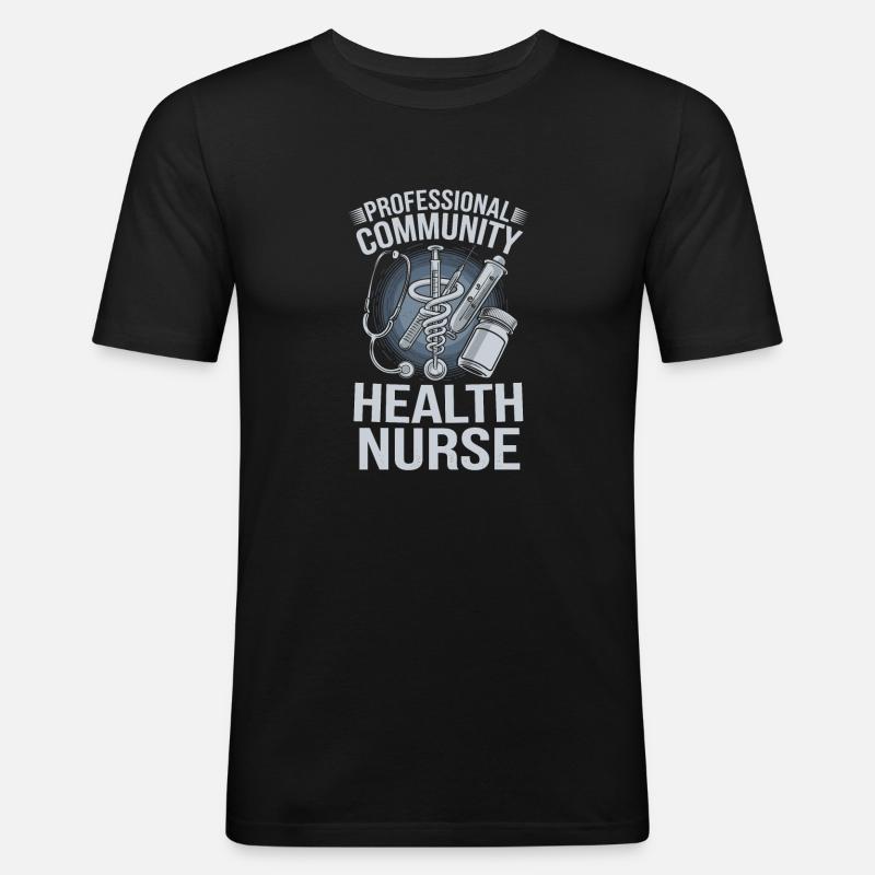 Gemeindekrankenschwester - Männer Slim Fit T-Shirt - Schwarz