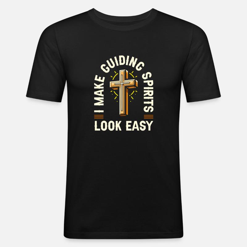 Geistliche - Männer Slim Fit T-Shirt - Schwarz