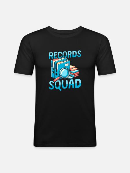 Archivar Kader - Männer Slim Fit T-Shirt - Schwarz