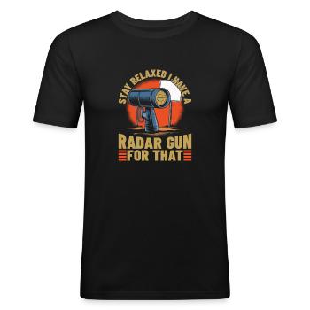 State Policeman - Men's Slim Fit T-Shirt - black - Front - Nik (191cm)