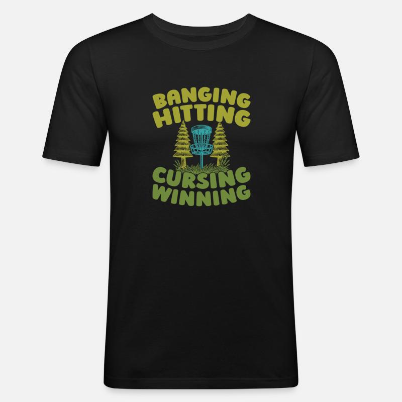 Frisbee Golf Disc Golf - Männer Slim Fit T-Shirt - Schwarz