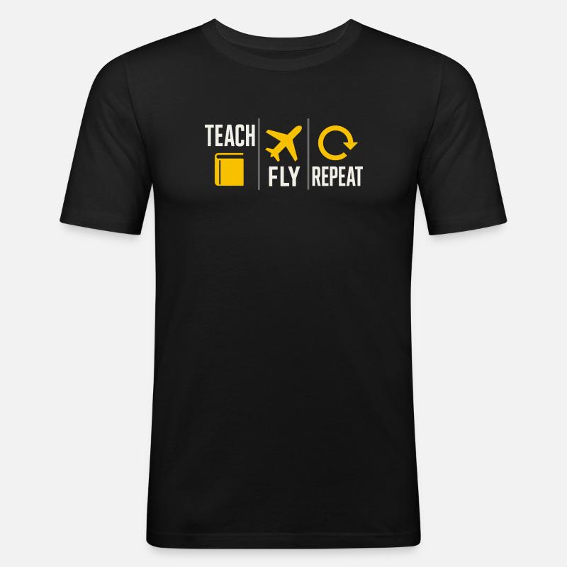 Fluglehrer Cfi Pilot Luftfahrtlehrer - Männer Slim Fit T-Shirt - Schwarz
