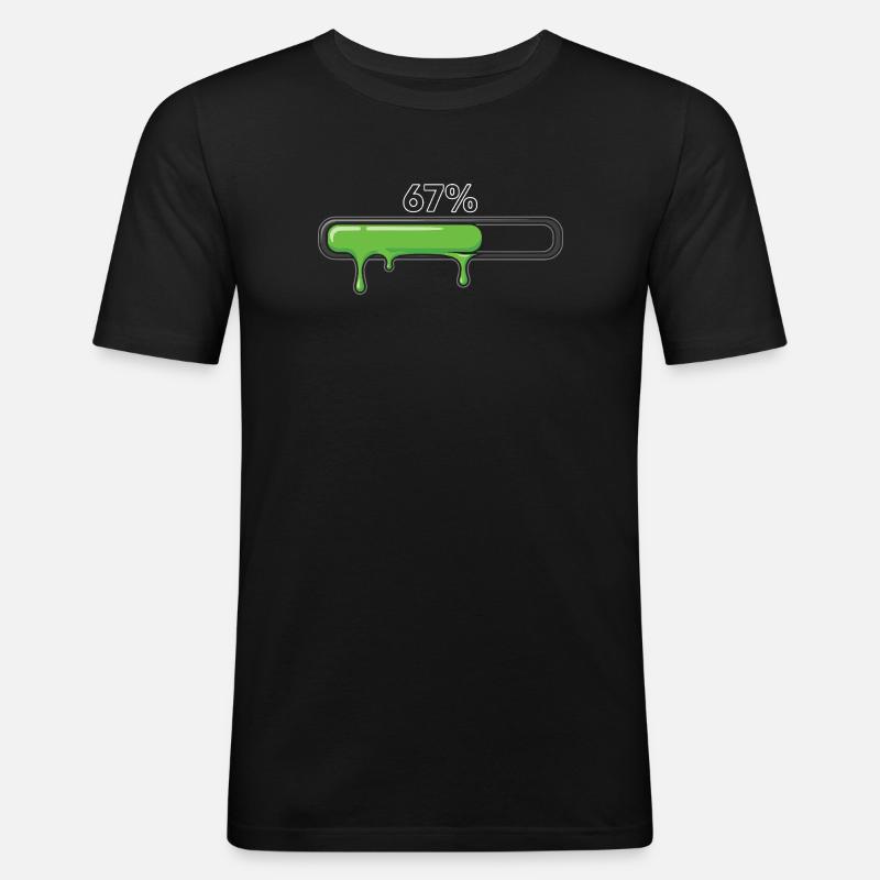 Slime Progress Bar 67 Meme - Männer Slim Fit T-Shirt - Schwarz
