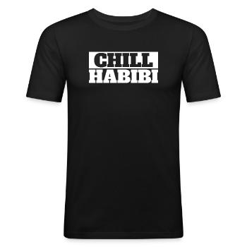 Chill Habibi Funny Arab Friend Design Meaning Chil - Men's Slim Fit T-Shirt - black - Front - Nik (191cm)