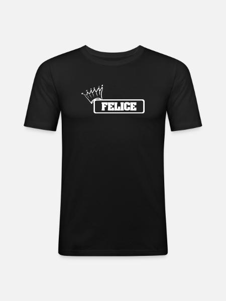 Kroenchen Felice - Männer Slim Fit T-Shirt - Schwarz