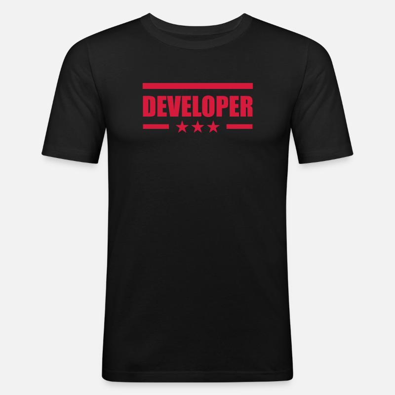 Developer - Männer Slim Fit T-Shirt - Schwarz