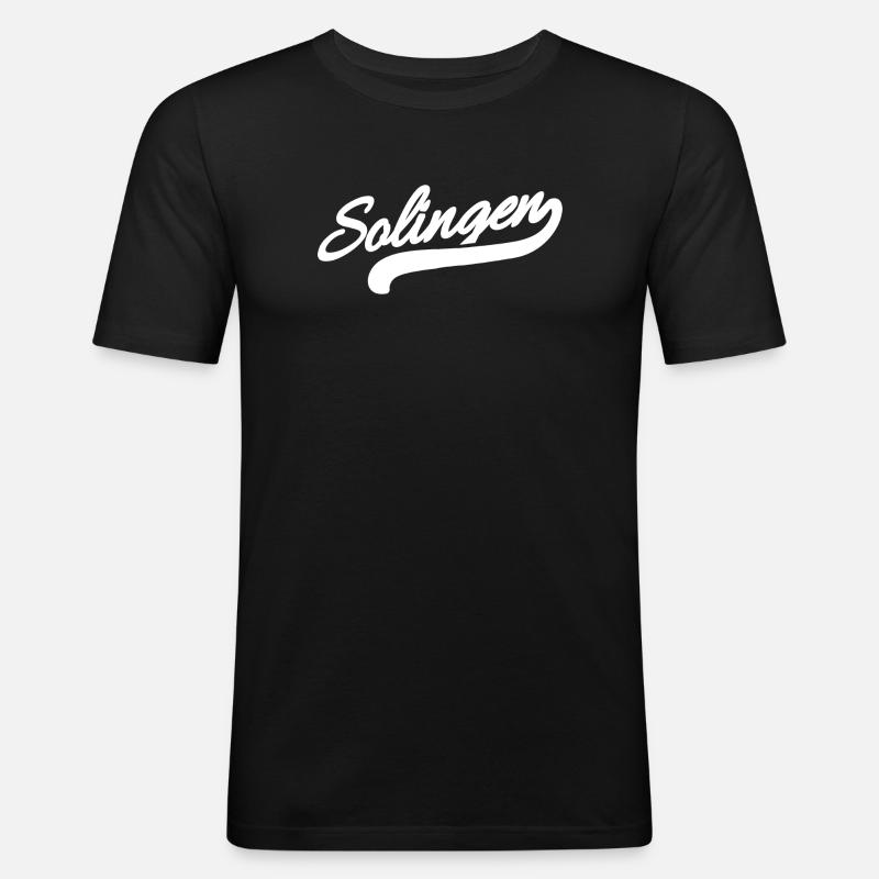 Solingen Retro - Männer Slim Fit T-Shirt - Schwarz