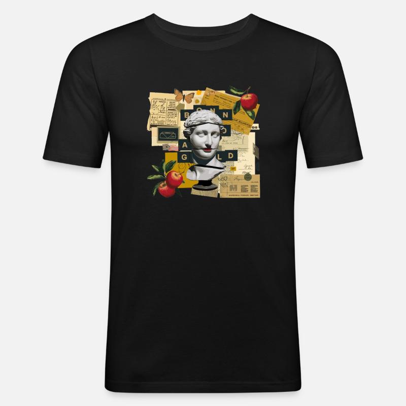 Fragmented Classic Collage Tee - Men's Slim Fit T-Shirt - black
