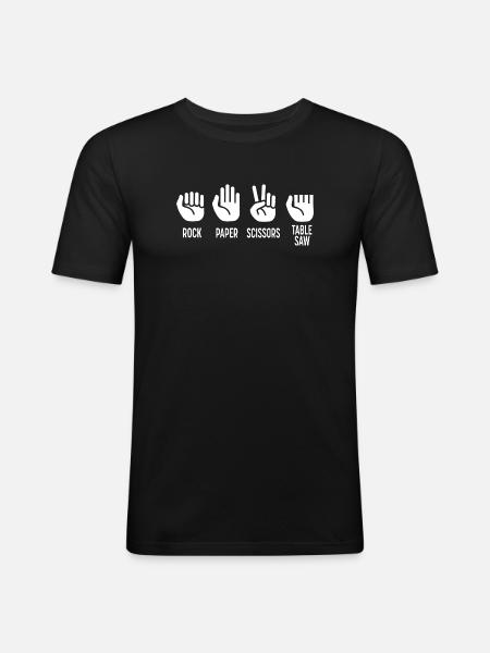 Ciseaux Pierre Papier Table Scie Artisan - T-shirt près du corps Homme - noir