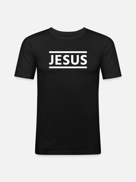 Bold Jesus Typography - Men's Slim Fit T-Shirt - black