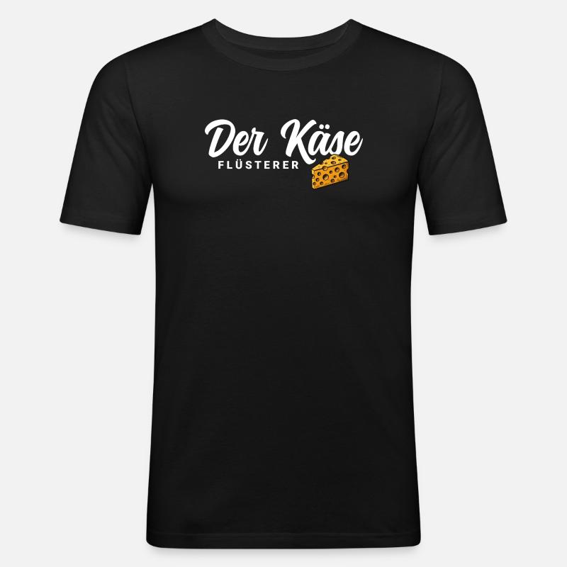 Der Käse Flüsterer - Männer Slim Fit T-Shirt - Schwarz