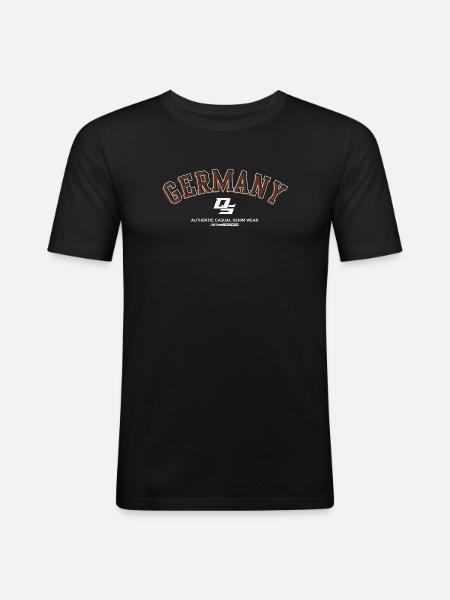 Germany Denim Arch Logo - Men's Slim Fit T-Shirt - black