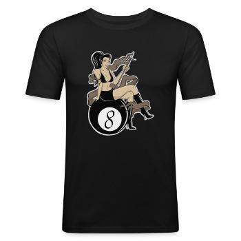 Pin up Girl - Männer Slim Fit T-Shirt - Schwarz - Vorne - Nik (191cm)