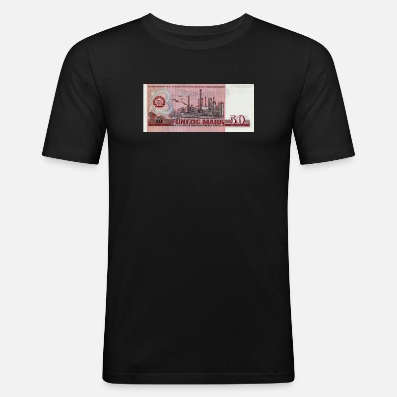 50 marks de la RDA - T-shirt près du corps Homme - noir