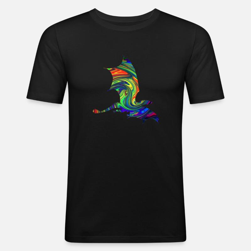 Drache - Männer Slim Fit T-Shirt - Schwarz