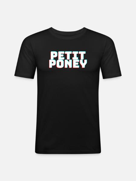 Petit poney - T-shirt près du corps Homme - noir