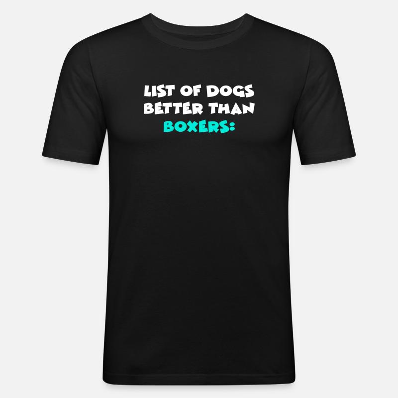 Boxer Hund - Männer Slim Fit T-Shirt - Schwarz