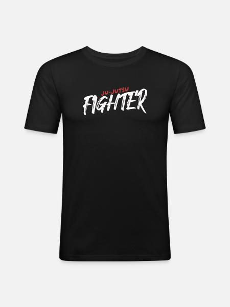 Ju-Jutsu Fighter Shirt - Männer Slim Fit T-Shirt - Schwarz