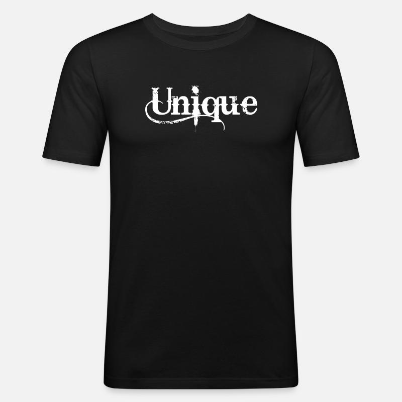 Unique Einzigartig Unikat Selbstwert Einzig Artig - Männer Slim Fit T-Shirt - Schwarz