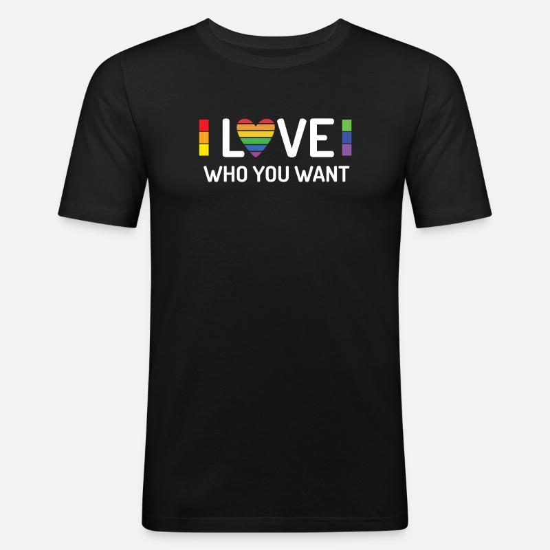 Pride Month - Liebe, wen du willst - Männer Slim Fit T-Shirt - Schwarz