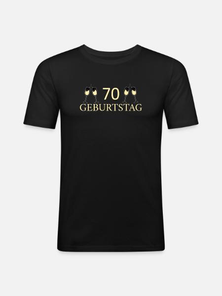 70e anniversaire 70 ans - T-shirt près du corps Homme - noir