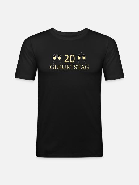 20e anniversaire 20 ans - T-shirt près du corps Homme - noir