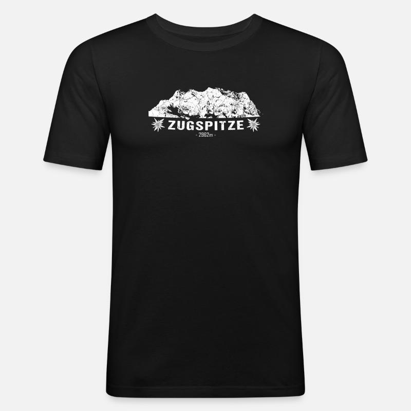 Zugspitze - Männer Slim Fit T-Shirt - Schwarz