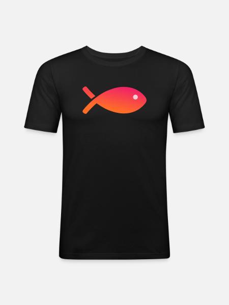FISH. APRIL FOOL - Men's Slim Fit T-Shirt - black