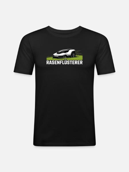Rasenflüsterer Garten Rasenmäher Rasenflüsterer - Männer Slim Fit T-Shirt - Schwarz