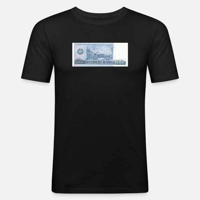 100 marks de la RDA - T-shirt près du corps Homme - noir
