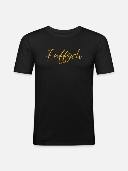 fuffzich - Männer Slim Fit T-Shirt - Schwarz