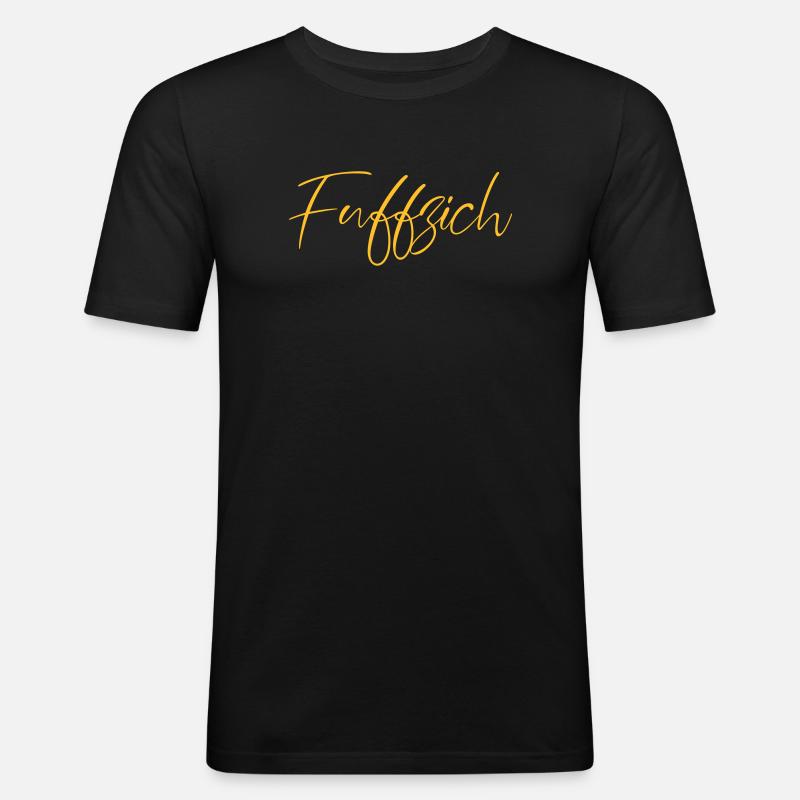 fuffzich - Männer Slim Fit T-Shirt - Schwarz