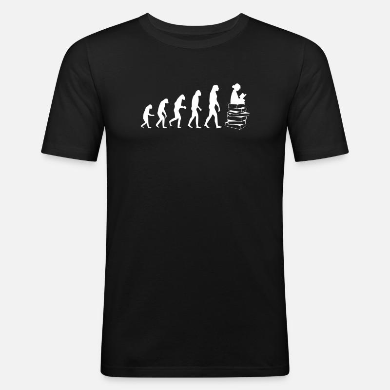 Lire evolution white - T-shirt près du corps Homme - noir