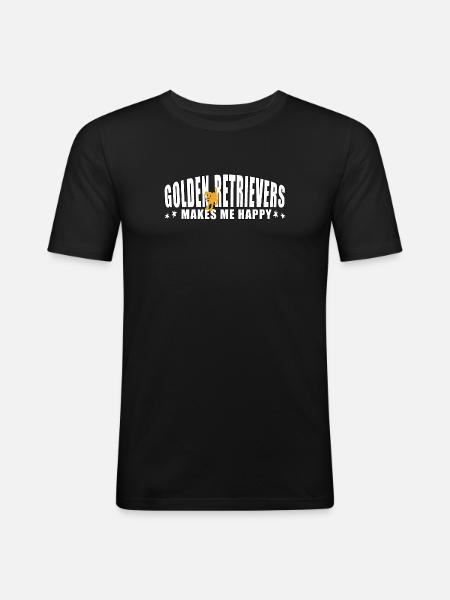 Golden Retrievers makes me happy - Men's Slim Fit T-Shirt - black
