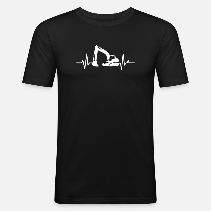 Bauprojekt Bagger Silhouette Design - Männer Slim Fit T-Shirt - Schwarz