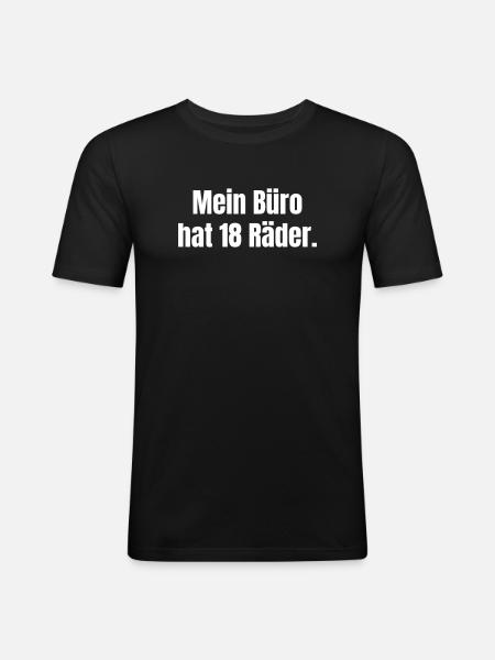 Mon bureau a 18 roues - T-shirt près du corps Homme - noir