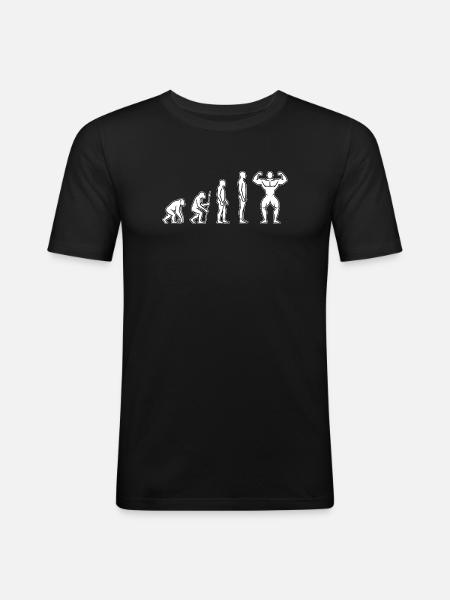 Evolution Fitness – Stärke statt Stillstand - Männer Slim Fit T-Shirt - Schwarz